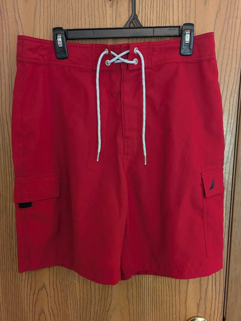 Nautica Swim Board Shorts Bathing Suit‎ Tie Red- 32W
